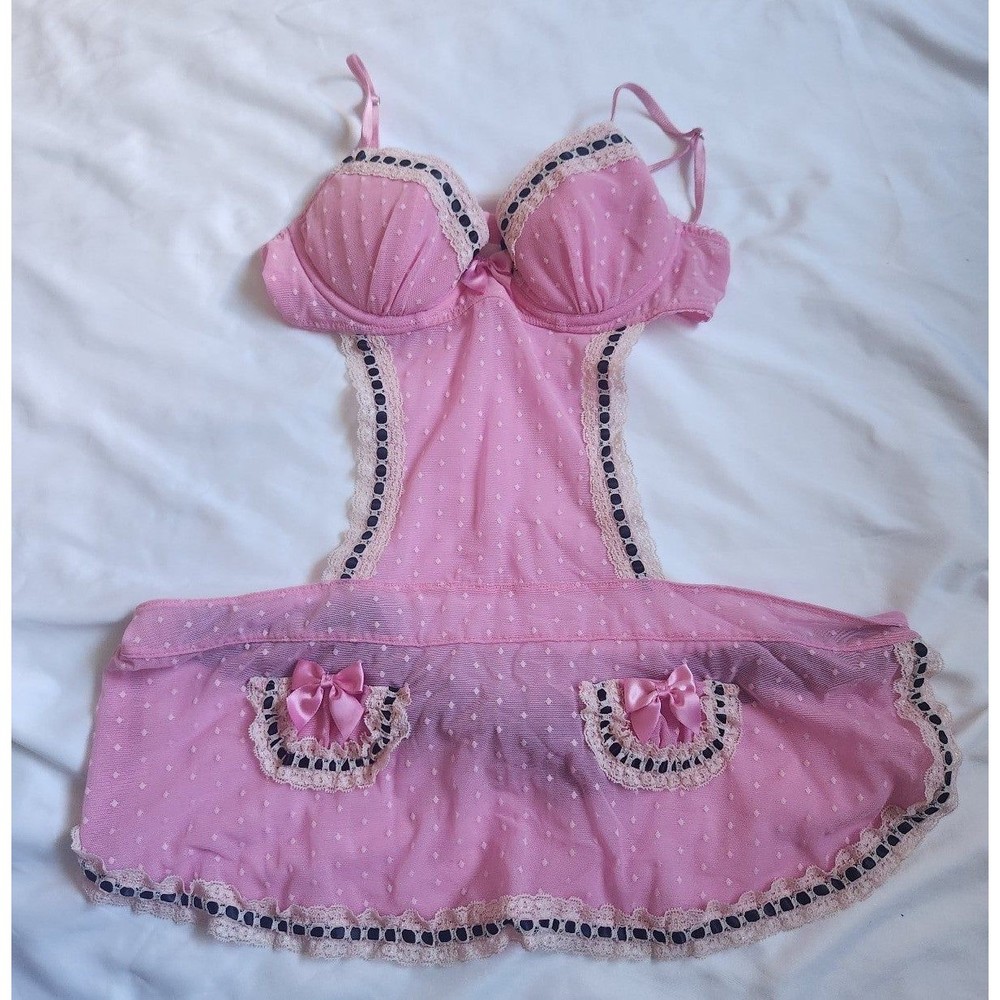 Victorias Secret Pink Maid Lingerie Size 34B